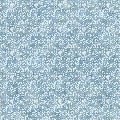 Brewster Wallcovering Shell Bay Blue Scallop Damask Blue
