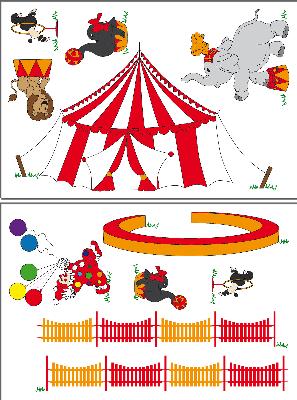 Brewster Wallcovering Circus, Circus Wall Decals 