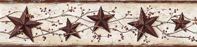 Brewster Wallcovering Ruby Heritage Tin Star Border Ruby