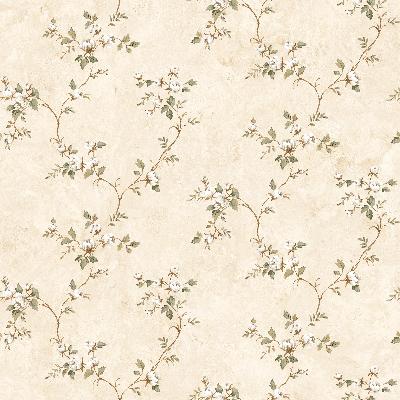 Brewster Wallcovering Neutral Country Rose Vine Neutral