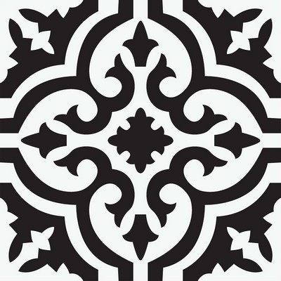 Brewster Wallcovering Parma Peel & Stick Floor Tiles Blacks