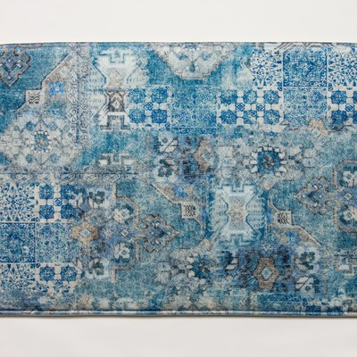 Brewster Wallcovering Antionette Memory Foam Bath Mat Blues