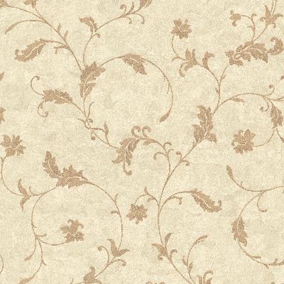 Brewster Wallcovering Ciana Beige Elegant Floral Scroll Beige