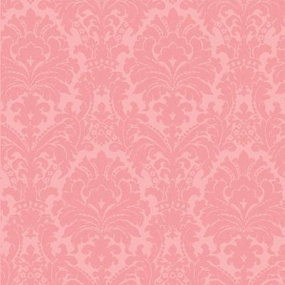 Brewster Wallcovering Kourtney Pink Baroque Damask Wallpaper Red