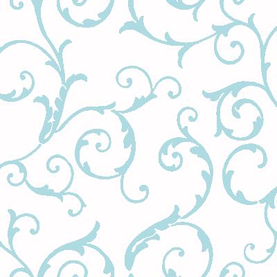 Brewster Wallcovering Tessa Blue Scrolly Swirls Wallpaper White