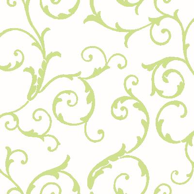 Brewster Wallcovering Tessa Green Scrolly Swirls Wallpaper Green