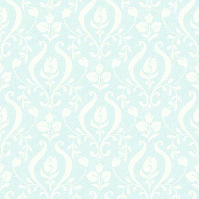 Brewster Wallcovering Eloise Aqua Damask Aqua