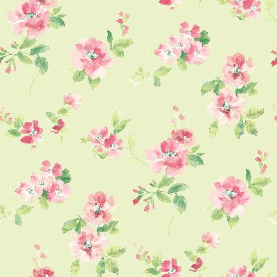 Brewster Wallcovering Captiva Mint Floral Toss Mint