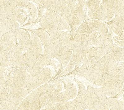 Brewster Wallcovering White Ogee Acanthus Scroll White