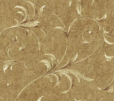 Brewster Wallcovering Yellow Ogee Acanthus Scroll Yellow