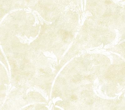 Brewster Wallcovering White Silver Scroll  White