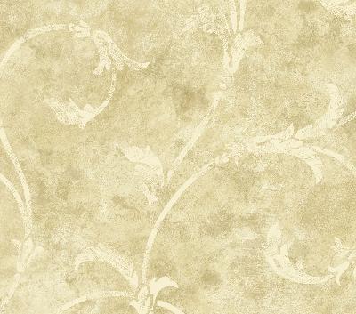 Brewster Wallcovering Yellow Silver Scroll  Yellow