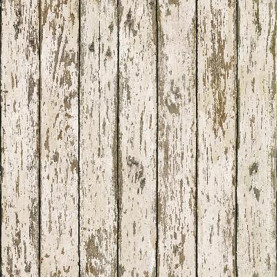 Brewster Wallcovering Grendel White Faux Weathered Wood Wallpaper White