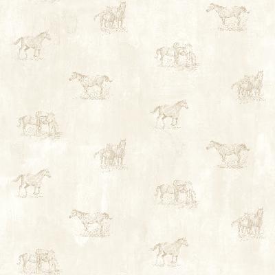 Brewster Wallcovering Doodles Grey Horse Sketch Toss Wallpaper White