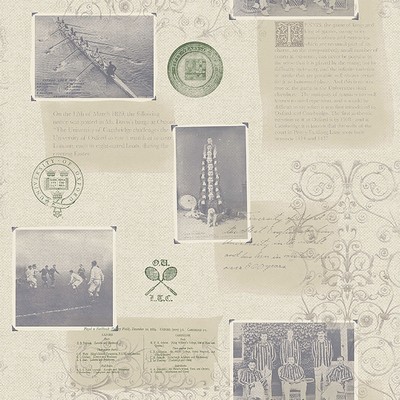 Brewster Wallcovering Archive Blue Novelty Wallpaper Blue