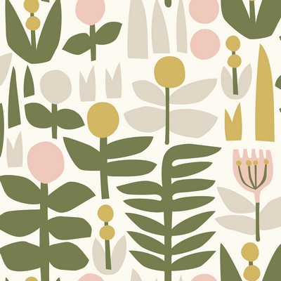 Brewster Wallcovering Yellow A Bit Of Folk Peel & Stick Wallpaper Greens
