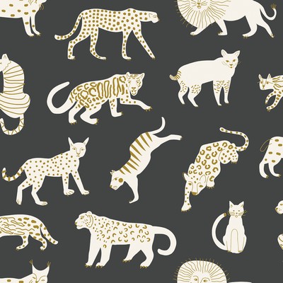 Brewster Wallcovering Black Kitty Kitty Peel & Stick Wallpaper Blacks