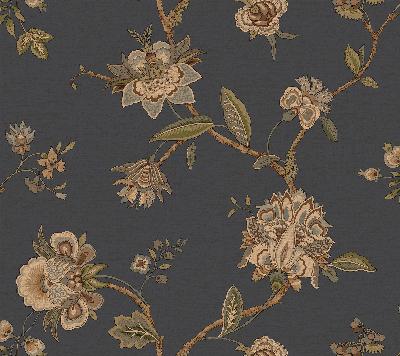 Brewster Wallcovering Monaco Blue Jacobean Trail Blue