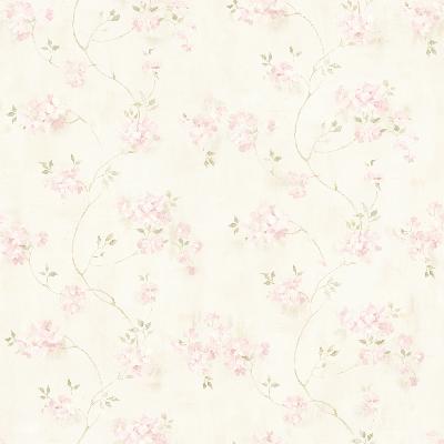Brewster Wallcovering Rosemoor Pink Country Floral Pink