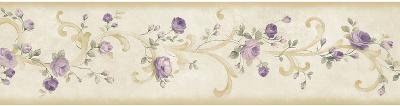 Brewster Wallcovering Scotney Purple Tearose Acanthus Border Purple