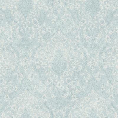 Brewster Wallcovering Essex Blue Lacey Damask Blue