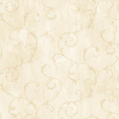 Brewster Wallcovering Mimosa Beige Scroll Beige