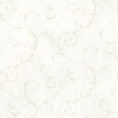 Brewster Wallcovering Mimosa Ivory Scroll Ivory