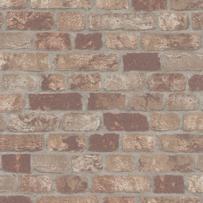 Brewster Wallcovering Granulat Brown Stone Wallpaper Brown