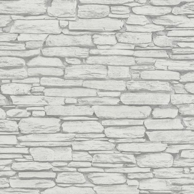 Brewster Wallcovering Kamen Light Grey Stone Wallpaper Light Grey