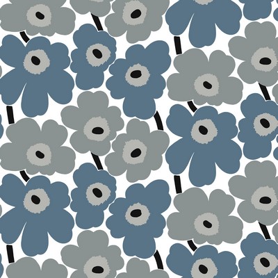 Brewster Wallcovering Grey Pieni Unikko Peel & Stick Wallpaper Blues