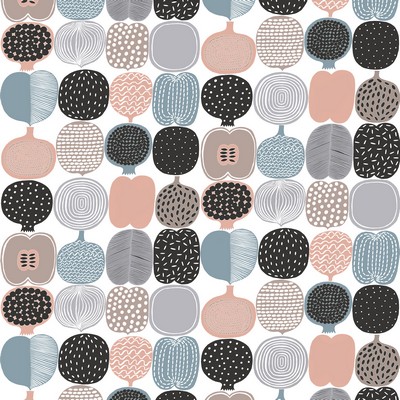 Brewster Wallcovering Pink and Grey Kompotti Peel & Stick Wallpaper Multicolor