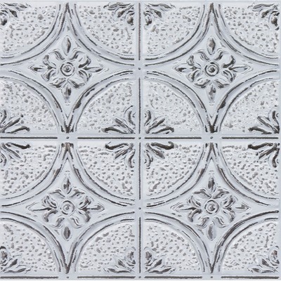 Brewster Wallcovering Camden Antique White Faux Tin Peel & Stick Backsplash Tiles Metallics