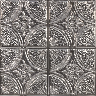 Brewster Wallcovering Camden Antique Silver Faux Tin Peel & Stick Backsplash Tiles Metallics