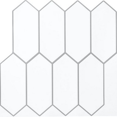 Brewster Wallcovering Rhombus Peel & Stick Backsplash Tiles Whites & Off-Whites