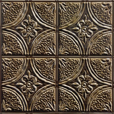 Brewster Wallcovering Camden Antique Bronze Tin Peel & Stick Backsplash Tiles Metallics