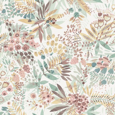 Brewster Wallcovering Teal Peach Naupaka Peel & Stick Wallpaper Multicolor