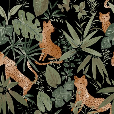 Brewster Wallcovering Midnight Jhalana Peel & Stick Wallpaper Blacks