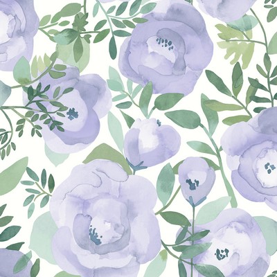 Brewster Wallcovering Periwinkle Peachy Keen Flower Peel & Stick Wallpaper Blues