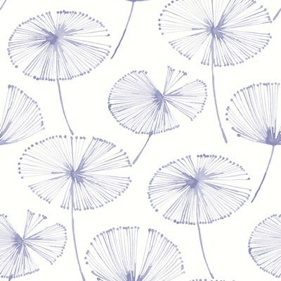 Brewster Wallcovering Periwinkle Aya Flower Peel & Stick Wallpaper Blues