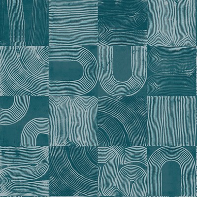 Brewster Wallcovering Teal Vaughn Geometric Peel & Stick Wallpaper Blues