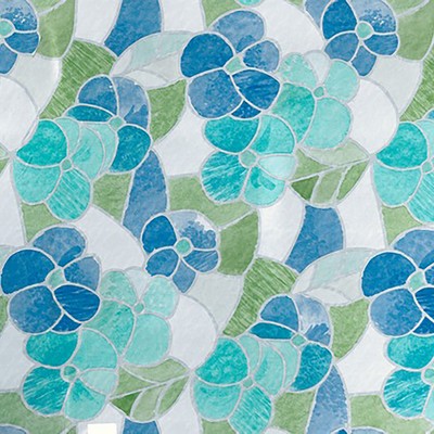 Brewster Wallcovering Blue & Green Stained Glass Window Film Multicolor