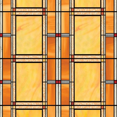 Brewster Wallcovering Arts & Crafts Stained Glass Window Film Oranges