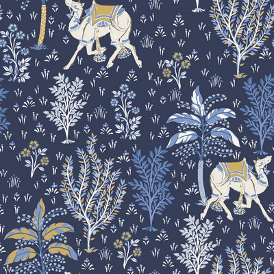 Brewster Wallcovering Navy Camels Courtyard Peel & Stick Wallpaper Blues