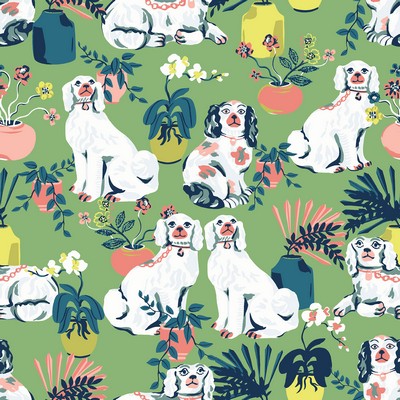 Brewster Wallcovering Jade Good Dog Peel & Stick Wallpaper Greens