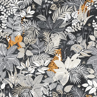 Brewster Wallcovering Charcoal Tropical Oasis Peel & Stick Wallpaper Blacks