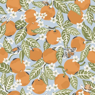 Brewster Wallcovering Sky Blue Orange Grove Peel & Stick Wallpaper Blues