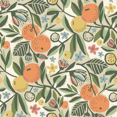 Brewster Wallcovering Ochre Clementine Garden Peel & Stick Wallpaper Oranges