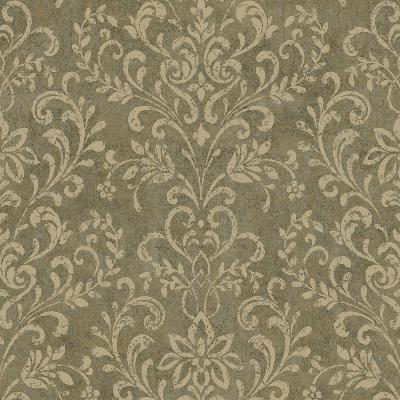 Brewster Wallcovering Brown Country Damask Brown