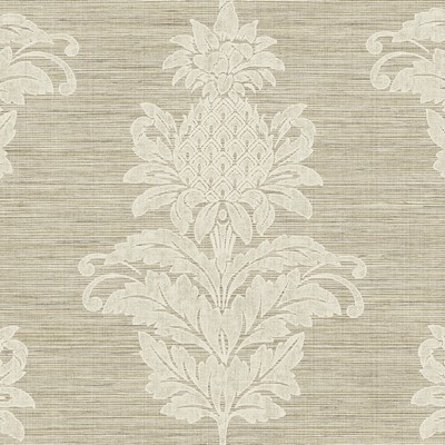 Brewster Wallcovering Pineapple Grove Brown Damask Wallpaper Brown