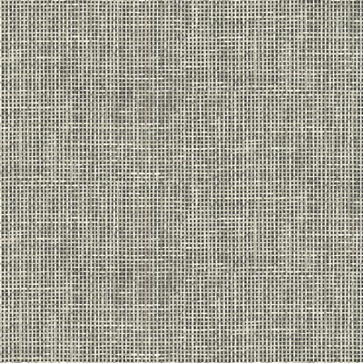 Brewster Wallcovering Woven Summer Charcoal Grid Wallpaper Charcoal